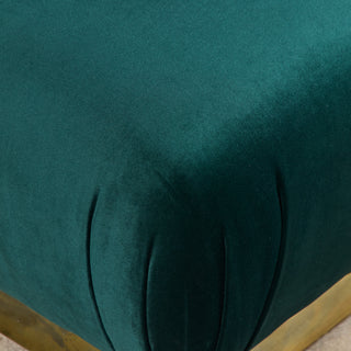 Pair of Marge Carson Green Velvet Poufs