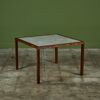 Gordon & Jane Martz Oversized Square Side Table with Tile Inlay