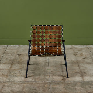 Maxwell Yellen Walnut & Wrought Iron Lounge Chair