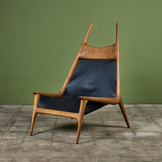 Miles Karpilow Studio Craft Leather Lounge Chair