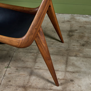 Miles Karpilow Studio Craft Leather Lounge Chair