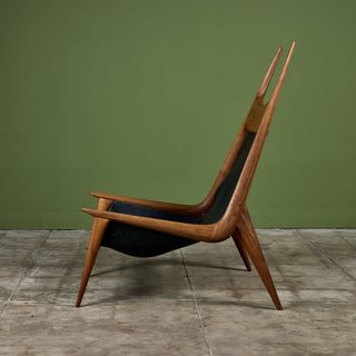 Miles Karpilow Studio Craft Leather Lounge Chair