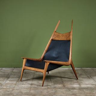 Miles Karpilow Studio Craft Leather Lounge Chair