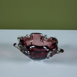 Purple Murano Bubble Glass Bowl