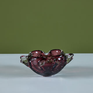 Purple Murano Bubble Glass Bowl