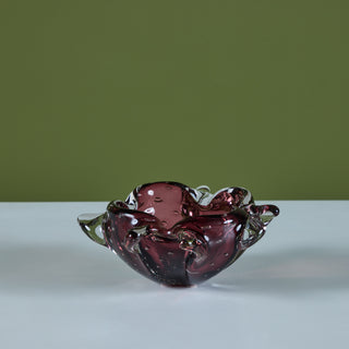 Purple Murano Bubble Glass Bowl