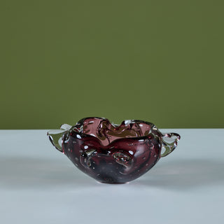 Purple Murano Bubble Glass Bowl