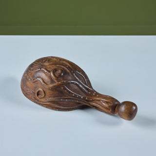 Wooden Octopus Ladle with Abalone Inlay