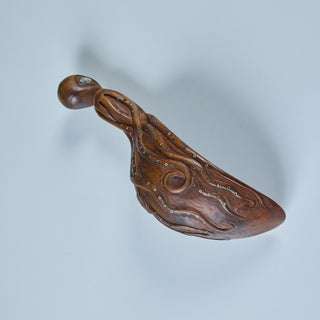 Wooden Octopus Ladle with Abalone Inlay