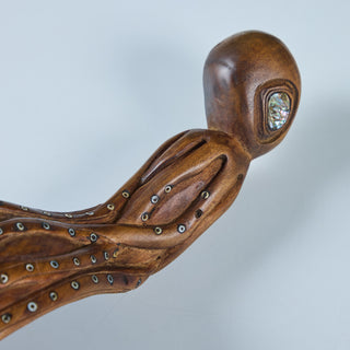 Wooden Octopus Ladle with Abalone Inlay