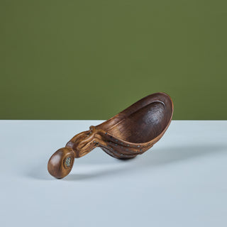 Wooden Octopus Ladle with Abalone Inlay