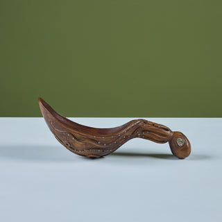 Wooden Octopus Ladle with Abalone Inlay