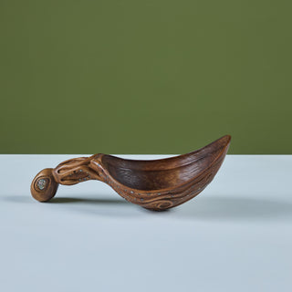 Wooden Octopus Ladle with Abalone Inlay