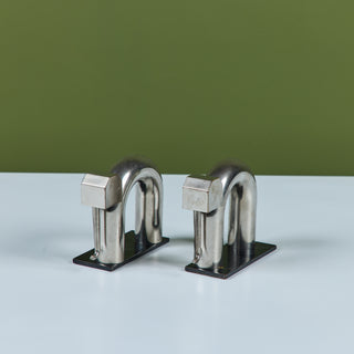 Pair of Chrome Elephant Bookends by Walter von Nessen for Chase USA