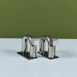 Pair of Chrome Elephant Bookends by Walter von Nessen for Chase USA