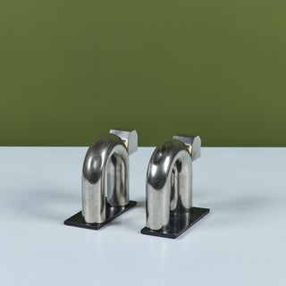 Pair of Chrome Elephant Bookends by Walter von Nessen for Chase USA