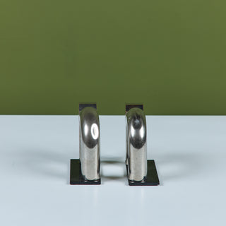 Pair of Chrome Elephant Bookends by Walter von Nessen for Chase USA