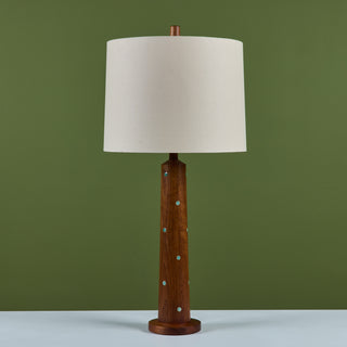 Pair of Gordon & Jane Martz Wood Table Lamps with Tile Inlay