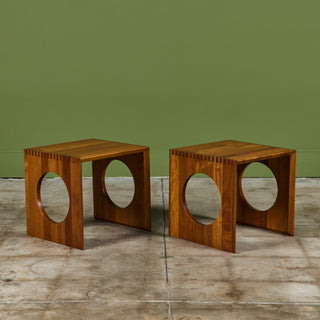 Pair of Jens H. Quistgaard Interlocking Cube Side Tables