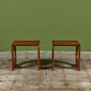 Pair of Jens H. Quistgaard Interlocking Cube Side Tables