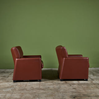 Pair of Leather Club Lounge Chairs by Metropolitan Furniture Co.