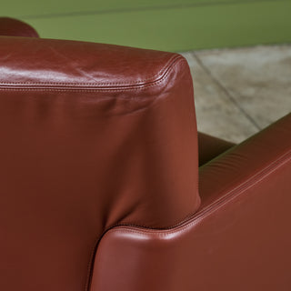 Pair of Leather Club Lounge Chairs by Metropolitan Furniture Co.