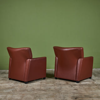 Pair of Leather Club Lounge Chairs by Metropolitan Furniture Co.