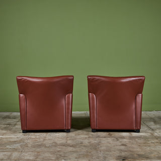 Pair of Leather Club Lounge Chairs by Metropolitan Furniture Co.