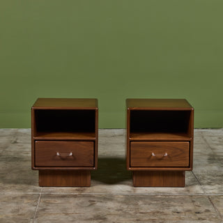 Pair of Petite Walnut Nightstands