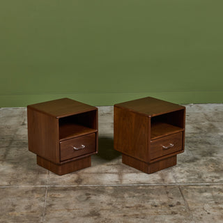 Pair of Petite Walnut Nightstands