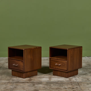 Pair of Petite Walnut Nightstands