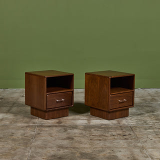 Pair of Petite Walnut Nightstands