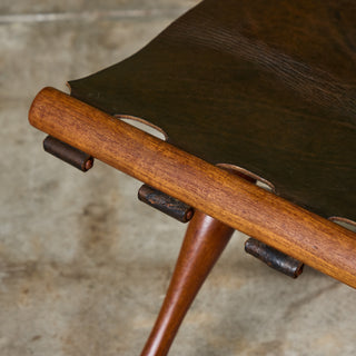 Pair of Poul Hundevad “Guldhoj” Teak Folding Stools for Vamdrup Stolefabrik