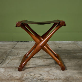 Pair of Poul Hundevad “Guldhoj” Teak Folding Stools for Vamdrup Stolefabrik