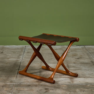 Pair of Poul Hundevad “Guldhoj” Teak Folding Stools for Vamdrup Stolefabrik