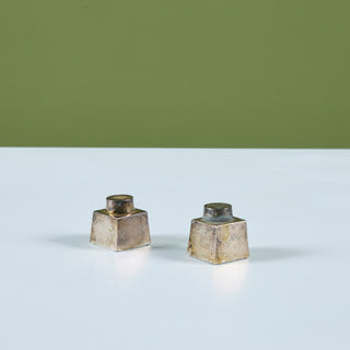 Pair of Silver Cube Salt and Pepper Shakers