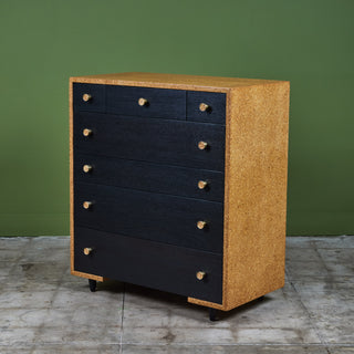 Paul Frankl Cork Highboy Dresser for Johnson Furniture Co.