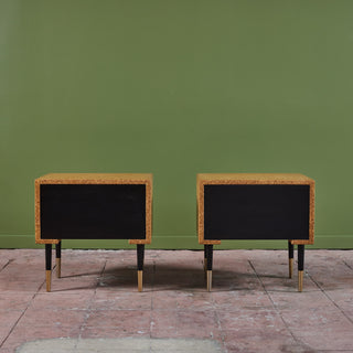 Pair of Paul Frankl Cork Nightstands for Johnson Furniture Co.