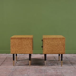 Pair of Paul Frankl Cork Nightstands for Johnson Furniture Co.