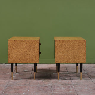 Pair of Paul Frankl Cork Nightstands for Johnson Furniture Co.