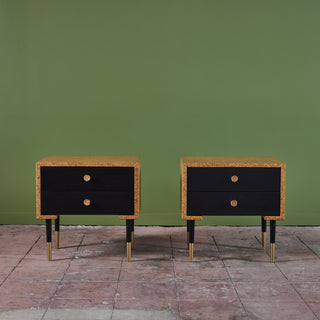 Pair of Paul Frankl Cork Nightstands for Johnson Furniture Co.