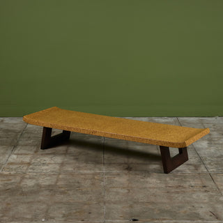 Paul Frankl Rectangular Cork Coffee Table or Bench for Johnson Furniture Co.