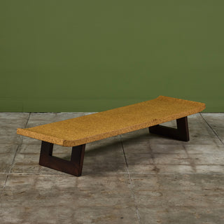 Paul Frankl Rectangular Cork Coffee Table or Bench for Johnson Furniture Co.