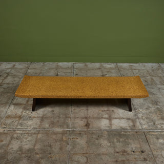 Paul Frankl Rectangular Cork Coffee Table or Bench for Johnson Furniture Co.