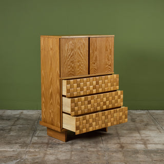 Paul Laszlo "Basket Weave" Highboy Dresser for Brown Saltman