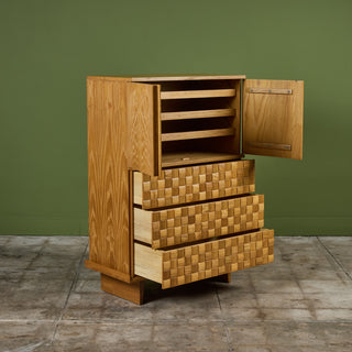 Paul Laszlo "Basket Weave" Highboy Dresser for Brown Saltman