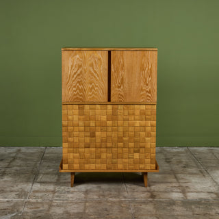 Paul Laszlo "Basket Weave" Highboy Dresser for Brown Saltman