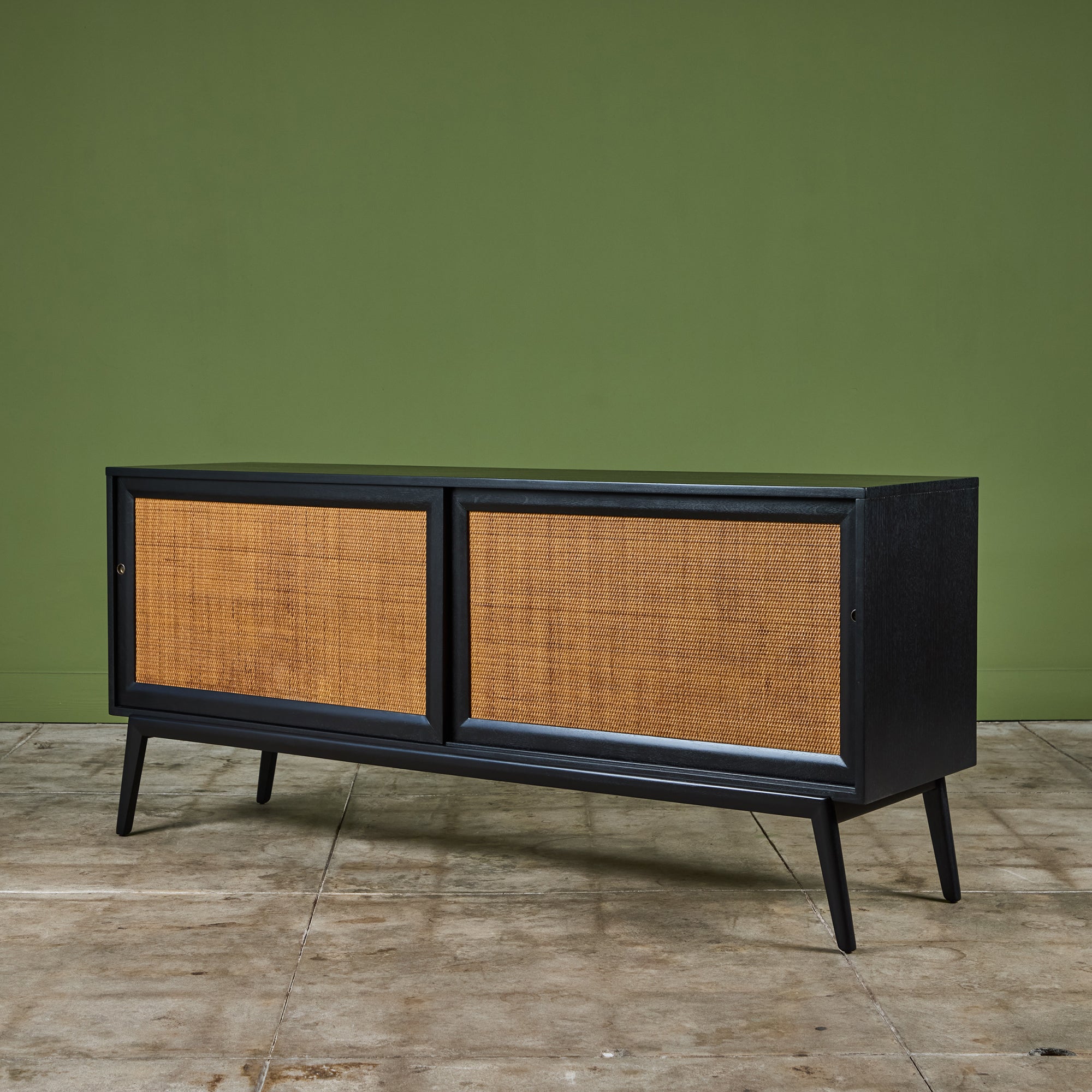 Paul McCobb Style Credenza with Cane Door Fronts