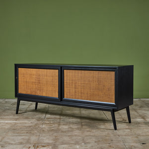 Paul McCobb Style Credenza with Cane Door Fronts