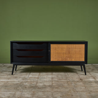 Paul McCobb Style Credenza with Cane Door Fronts